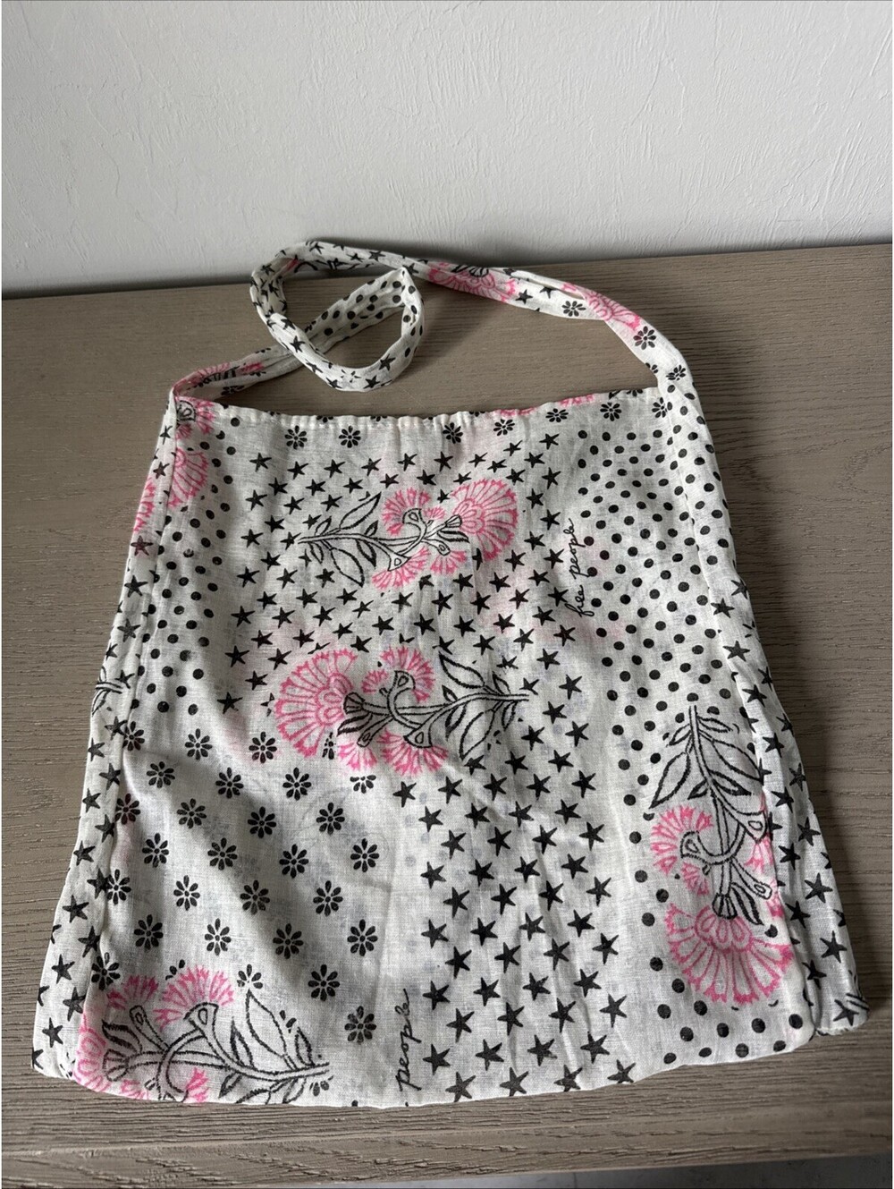 Free People Floral Cotton Gauze Reusable Lightweight Tote Bag